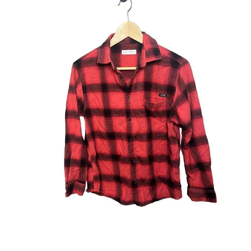 ‎Zara Red and Black Flannel Shirt